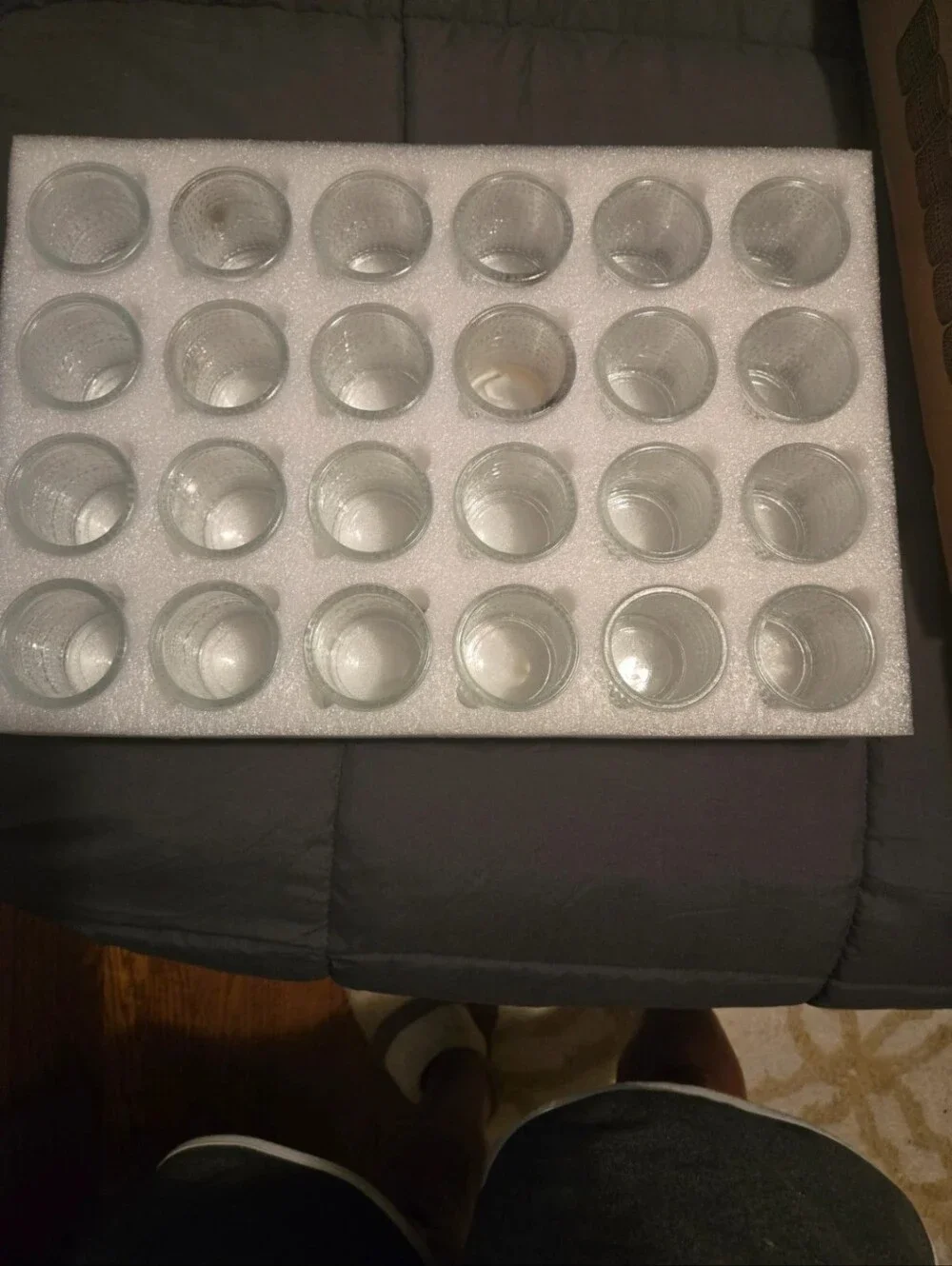 Lot of 24 Clear Hobnail Glass Votive Holders - Wedding & Event Decor